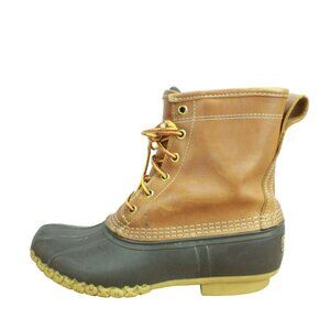 LL Bean Brown Leather 8" Lace Up Gore-tex Insulated Ankle Duck Boots Size 7 M